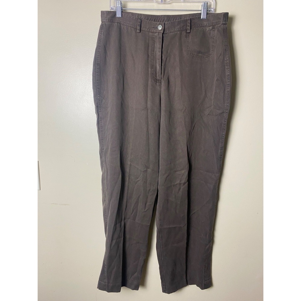 J. Jill Women's Pants Brown Size 14 Tencel Blend Casual Lightweight